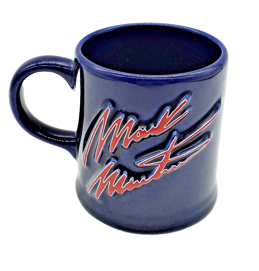 Mark Martin #6 Valvoline Racing Ceramic Coffee Cup Mug NASCAR Raised Blue